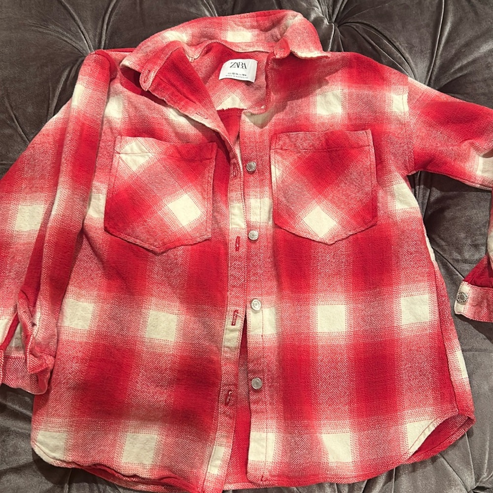 Girls flannel button down shirt